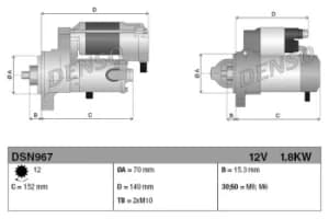 Denso Starter Motor DSN967