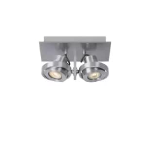 Landa Modern Twin Ceiling Spotlight - LED Dim to warm - GU10 - 2x5W 2200K/3000K - Satin Chrome