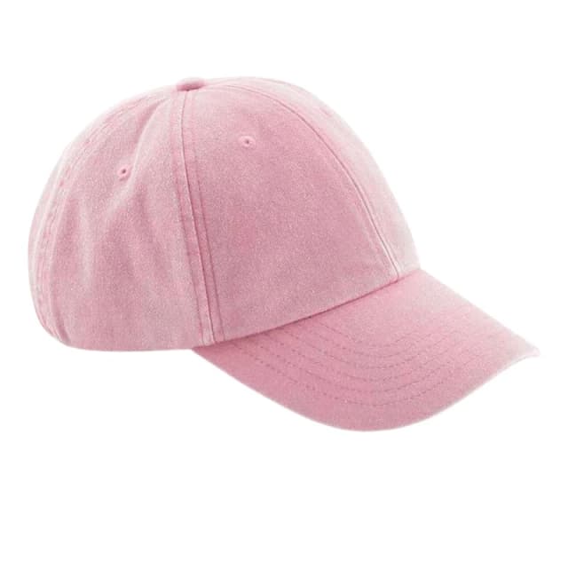 Beechfield Vintage Low Profile Baseball Cap in Light Pink Light Pink Unisex One Size