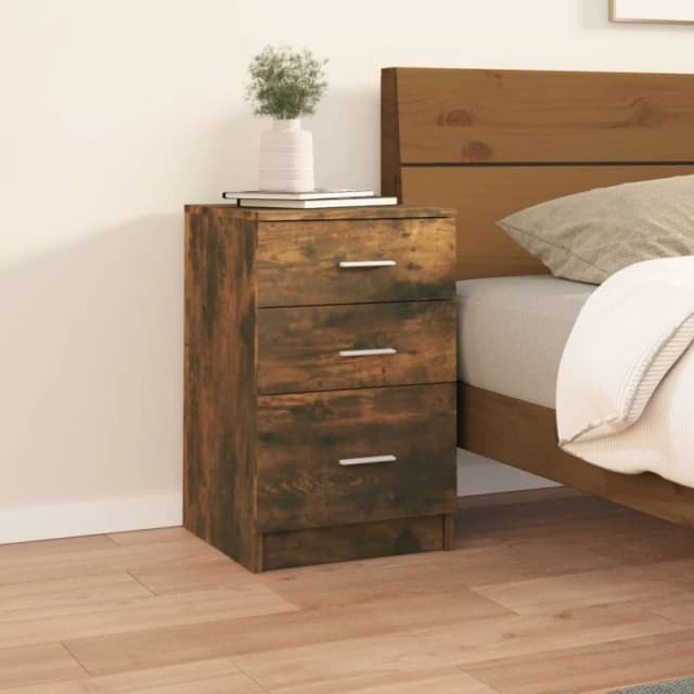 Vidaxl Bed Cabinet Smoked Oak 40X40X63cm Engineered Wood, Brown 820520