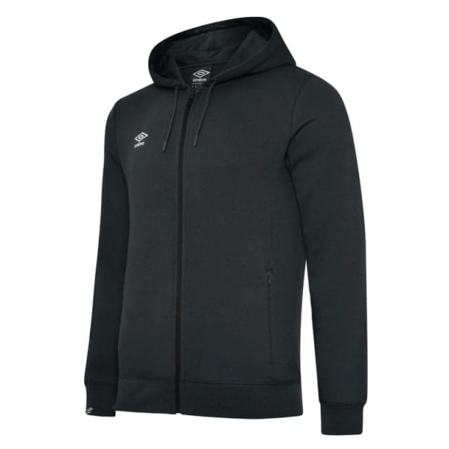 Umbro Club Leisure Full Zip Drawstring Hoodie in Black Size: 11-12 Years Black Unisex 11-12 Years