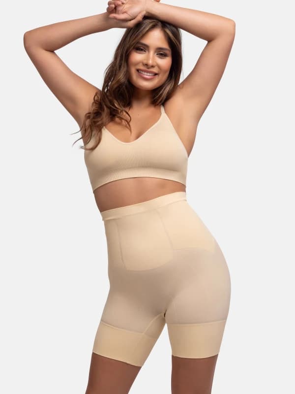 Dorina Womens Seamless High Waist Short Beige Size: Large Beige Female L