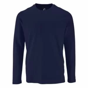 SOLS Mens Imperial Long Sleeve T-Shirt (3XL) (French Navy)