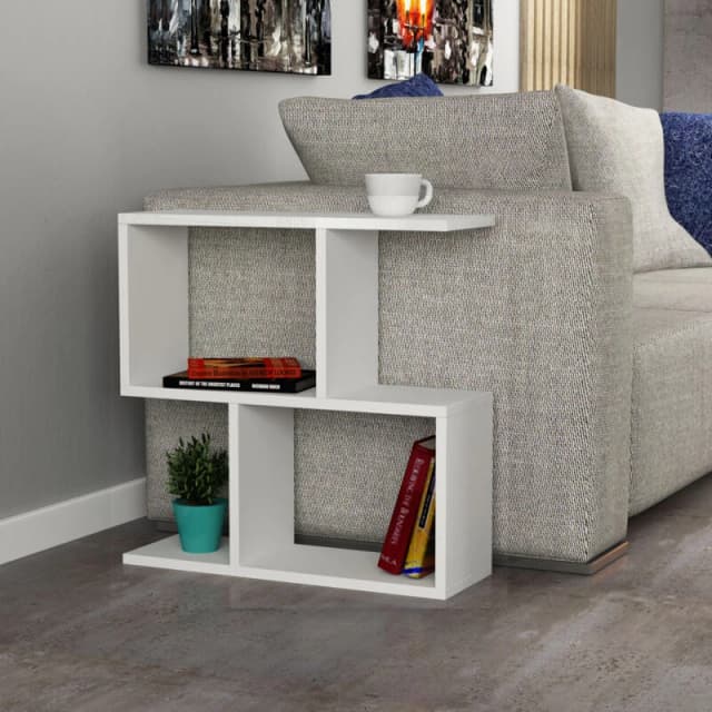 DECORTIE Decortie - Homemania Modern Side End Coffee Table Multipurpose h 60cm 5 Tier - White - White M.SH.11264.2