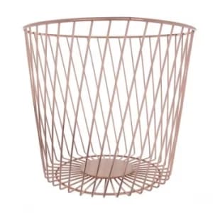 Wire Bin Rose Gold Electroplated 25cm