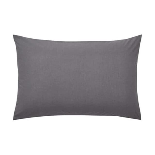 Helena Springfield Helena Springfield 'Plain Dye' Polycotton Standard Pillowcase in Charcoal Charcoal One Size Unisex 5016709483247
