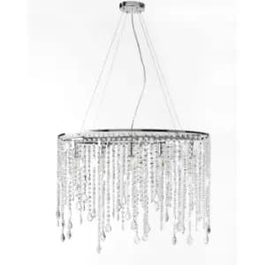 Laila Crystal Pendant Ceiling Light, Chrome