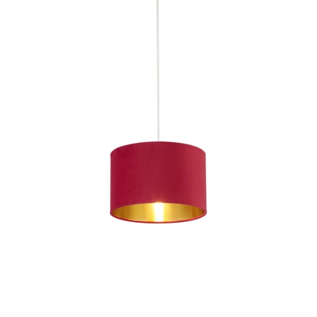 Lighting Collection BURGUNDY VELVET DRUM SHADE & GOLD INNER (D28cm) Burgundy unisex One Size