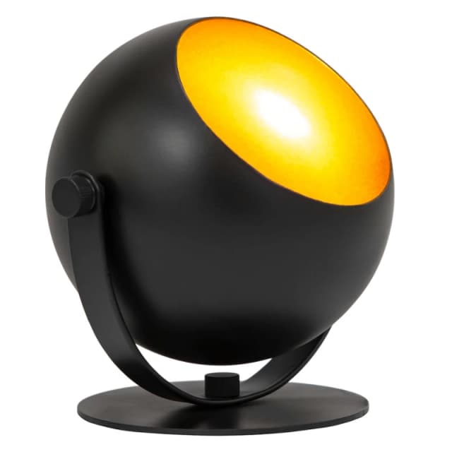 Happy Homewares Modern Adjustable Projector LED Table/Floor Uplighter with Satin Inner in Black Unisex