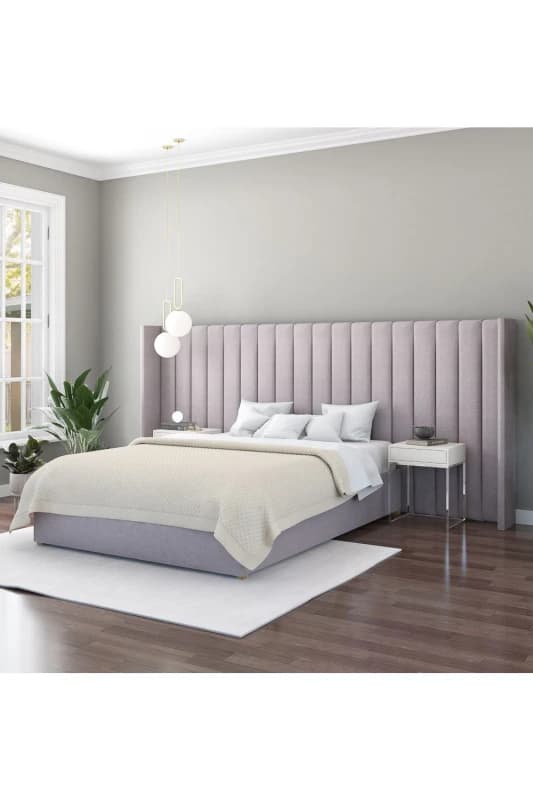 Aspire Aspire Grandeur Headboard in Eire Linen Grey Grey One Size Unisex 5057632214171