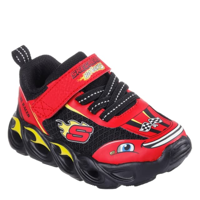 Skechers Hot Lights Thematic Gore & Strap Sn Slip On Trainers Unisex Kids Red/Black unisex C5 (21.5)