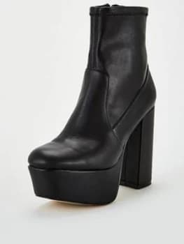 OFFICE Another Level Platform Ankle Boots - Black, Size 7, Women