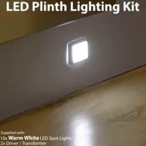 Square LED Plinth Light Kit 10 WARM White Spotlight Kitchen Bathroom Floor Panel