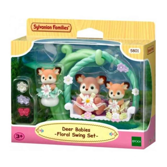 AJ Toys & Books Sylvanian Families - Floral Swing Set - Deer Babies