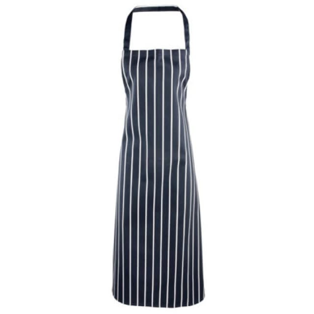 Premier Premier Stripe Apron in Navy Navy One Size Unisex 5063470770762