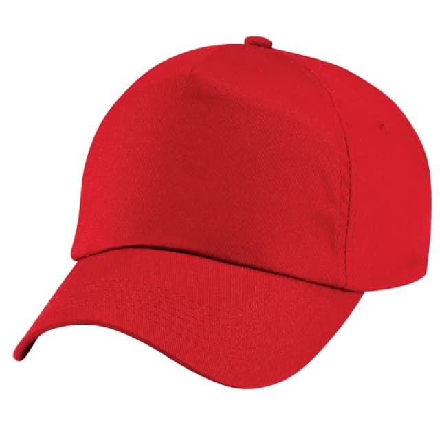 Beechfield Plain Original 5 Panel Baseball Cap in Red Red Unisex One Size