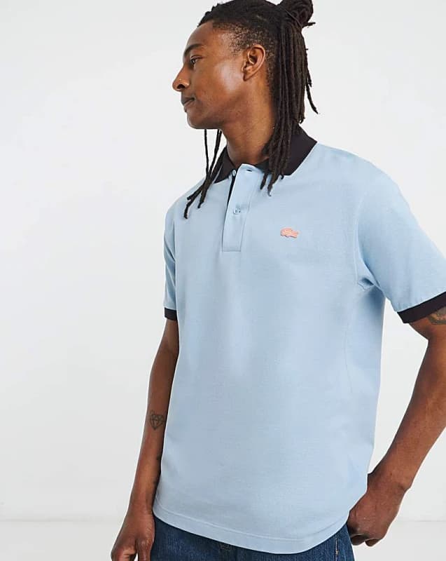 Lacoste Lacoste Short Sleeve Contrast Polo Light Blue - Lacoste - Size: S37 Light Blue Male S37 LA36901
