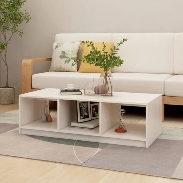 VIDAXL Coffee Table White 110x50x34cm Solid Pinewood Vidaxl 8720286761991