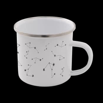Star Sign Enamel Mug - White