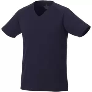 Elevate Mens Amery Short Sleeve Cool Fit V-Neck T-Shirt (M) (Navy)