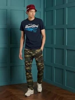 Superdry Classic Logo T-Shirt - Navy Size M Men