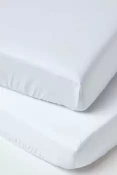 Organic Cotton Fitted Cot Sheets 400 Thread Count, 2 Pack
