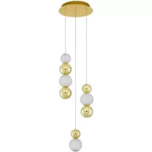 Netlighting Merano Gananoque Integrated LED Pendant Ceiling Light Gold Aluminium