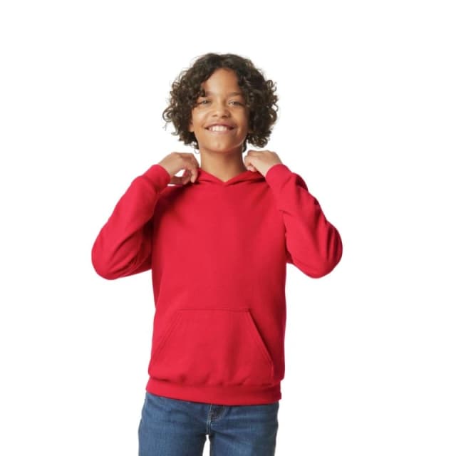 Gildan Softstyle Plain Midweight Hoodie in Red Size: 12-13 Years Red Unisex 12-13 Years