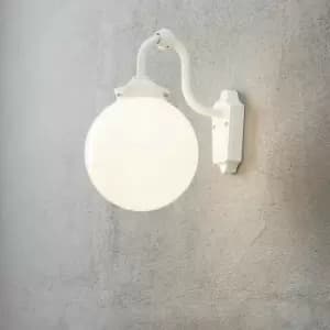Konstsmide Arcturus Outdoor Classic Down Wall Light - Matt White Opal, IP23