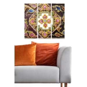 MDF1552613 Multicolor Decorative MDF Painting (3 Pieces)