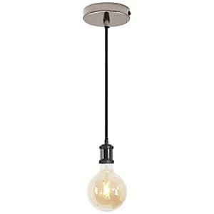 4lite WiZ Smart Blackened Silver Pendant with G125 E27 Vintage Lamp