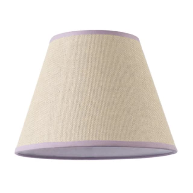 Happy Homewares Traditional Rattan Tweed Lamp Shade With Lilac Cotton Fabric Trims