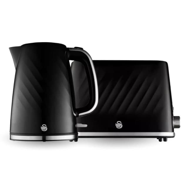 Swan Windsor 1.7L Kettle + 2 Slice Toaster Black Kettles Medium Black 42628790390