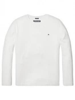 Tommy Hilfiger Boys Long Sleeve Essential Flag T-Shirt - White