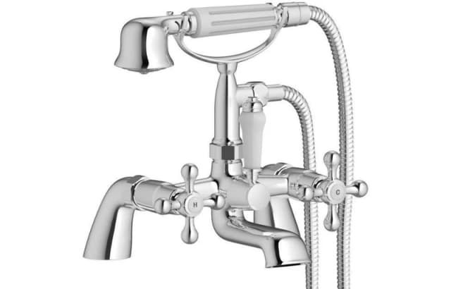 Aquarius Timeless Crosshead Bath Shower Mixer Tap With Kit Gold