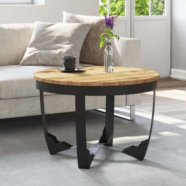 VIDAXL Coffee Table Solid Rough Mango Wood 60x40cm Vidaxl 244673