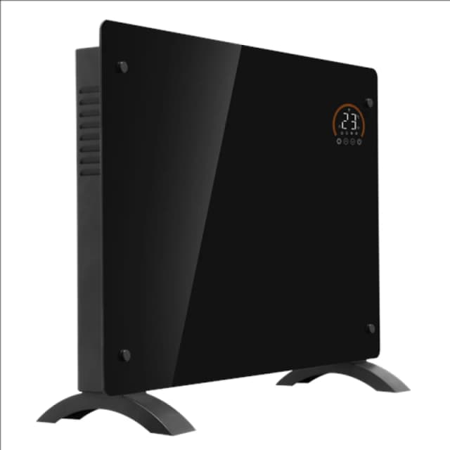 Baridi Electric Glass Panel Heater, 1500W, Thermostat Controlled 24Hr 7 Day Timer, WiFi Enabled, Remote Control, Black