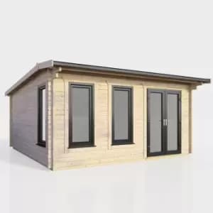 Power 16' x 14' Apex Log Cabin - Right Hand Doors