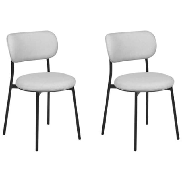 Beliani Set Of 2 Dining Chairs Casey Light Grey