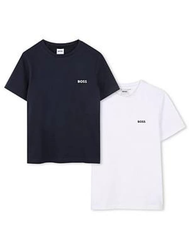 Boss Kids 2 Pack Regular Fit T-Shirts Navy/WHite male 3-4 Yrs