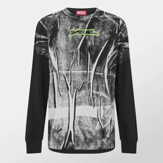 Diesel Mens Regular Fit Long Sleeve T-Shirt Multicolor male S