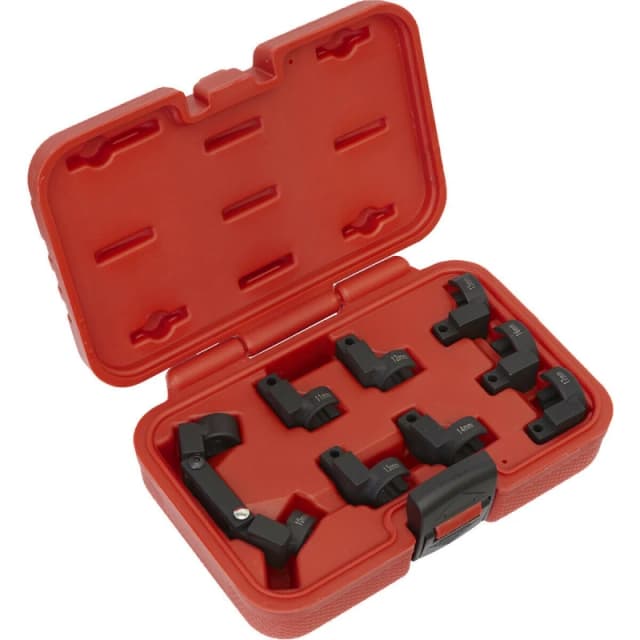 Loops 9 Piece Injector Pipe Socket Set - Flexible 3/8" Sq Drive - Crows Foot Injector Multi