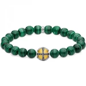Thomas Sabo Green Royal Cross Beaded Bracelet