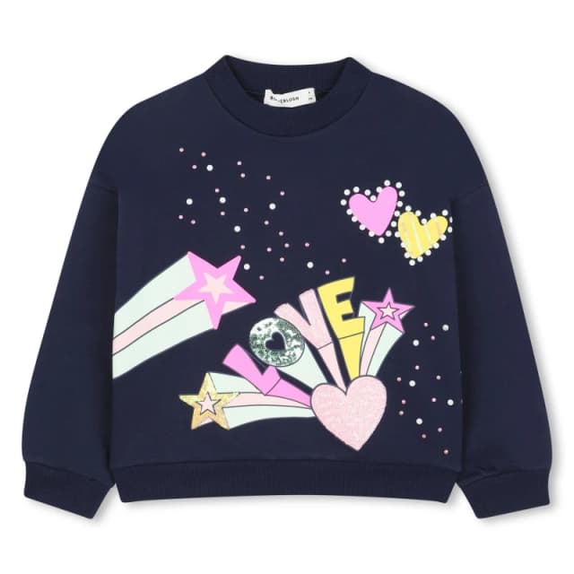 BILLIEBLUSH Kids Graphic Crew Sweatshirt Crew Sweaters 10Y Blue 52317218195