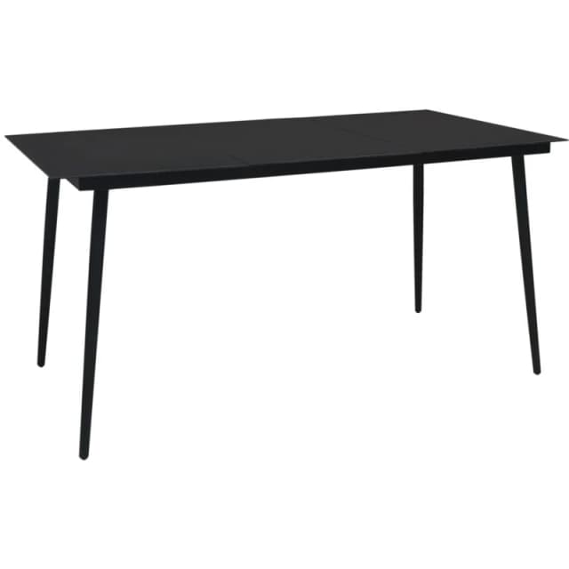 VIDAXL Garden Dining Table Black 190x90x74cm Steel and Glass Vidaxl 8720286090213