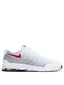 Nike Air Max Invigor Print Childrens Trainer, White/Red/Grey, Size 1