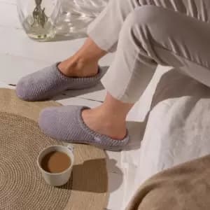 totes Isotoner Popcorn Ladies Mule Slippers Grey