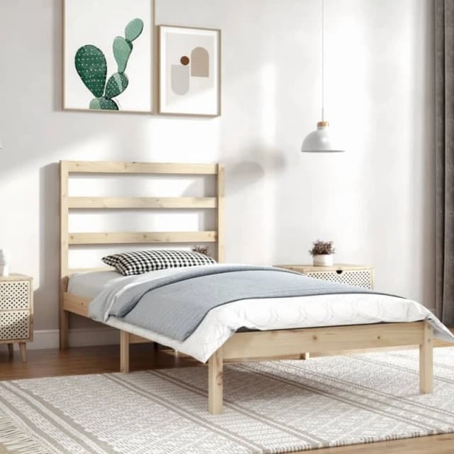 VIDAXL Bed Frame without Mattress 90x200cm Solid Wood Pine vidaXL 8720287036685