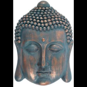 Blue Buddha Head Plaque