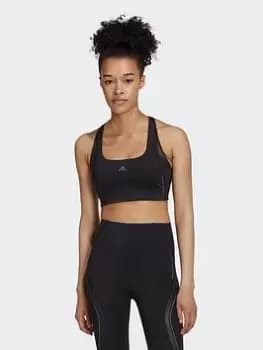 adidas Powerimpact Luxe Training Medium-support Hiit Bra, Black/Grey, Size L, Women